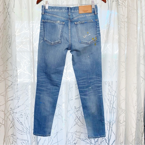 MOUSSY VINTAGE Dixie Distressed Skinny leg pain splatter Blue Jeans - Picture 8 of 15